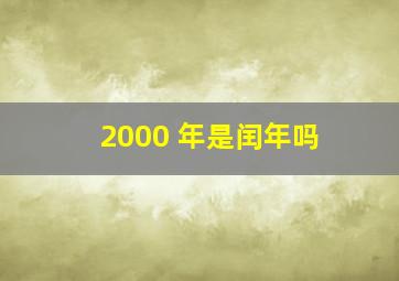 2000 年是闰年吗